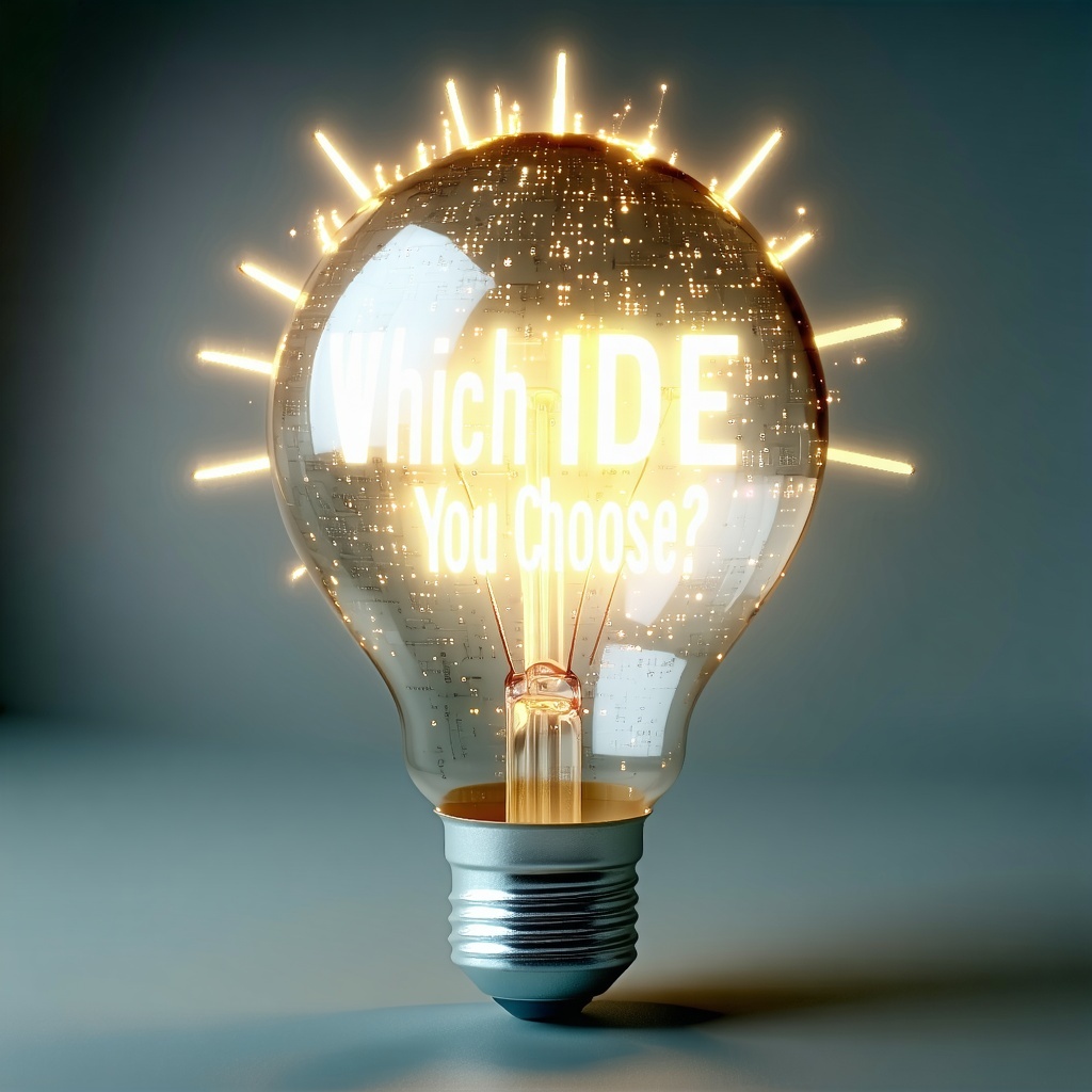 3D illustration of a light bulb glowing thinking Which IDE Should You Choose-2 3D illustration of a light bulb glowing thinking Which IDE Should You Choose-2