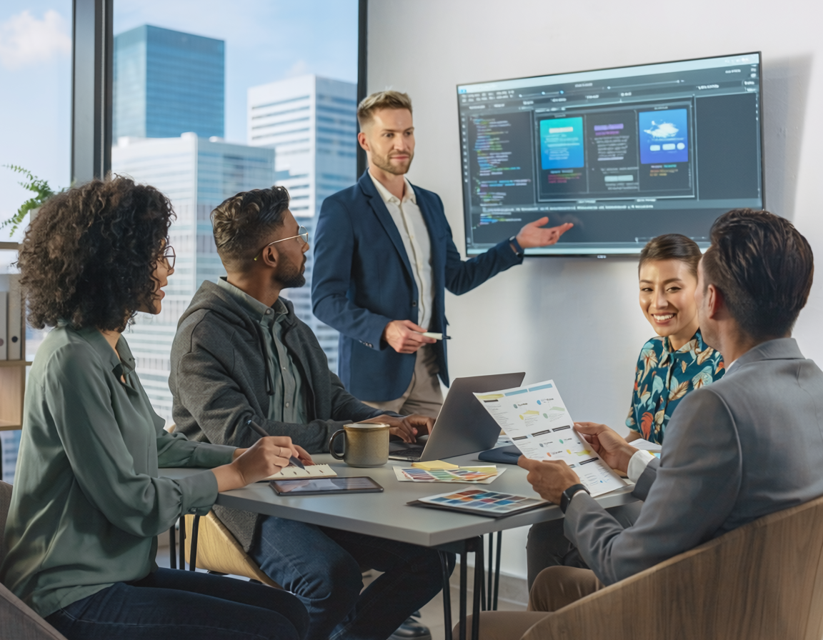AI development team working on custom solutions for Dallas businesses